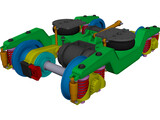 2 Axle Traction Rail Bogie 3D Model preview
