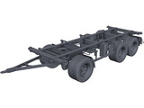 3 Axle Trailer 3D Model preview