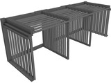 3 Compartment Composting Bin 3D Model preview