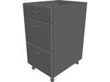 3 Drawer Cabinet 3D Model preview