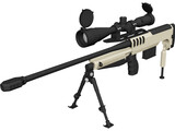 .338 Lapua Magnum Bullpup 3D Model preview