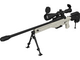 .338 Lapua Magnum Sniper Rifle 3D Model preview