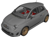 Abarth 595 Competizione (2015) 3D Model preview