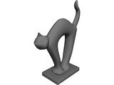 Abstract Cat Statue 3D Model preview
