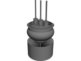 Air cooled transmitter triode 3D Model preview