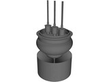 Air cooled transmitter triode 3D Model