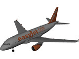 Airbus A320 easyJet 3D Model preview