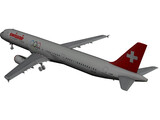 Airbus A321 SwissAir 3D Model preview
