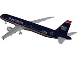 Airbus A321 US Airways 3D Model preview