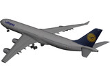 Airbus A340-300 Lufthansa 3D Model preview