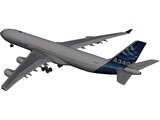 Airbus A340-300 3D Model preview