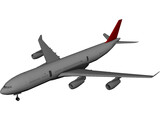 Airbus A340-600 3D Model preview