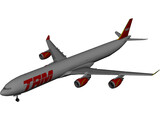 Airbus A340-600 TAM 3D Model preview