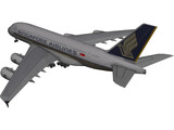 Airbus A380-800 Singapore Airlines 3D Model preview