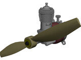 Airplane Model Engine 3D Model preview