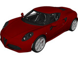 Alfa Romeo 4C Coupe (2014) 3D Model preview