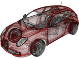 Alfa Romeo MiTo Quadrifoglio Verde (2014) 3D Model