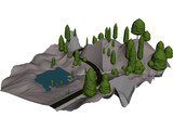 Alps Valley 3D Model preview