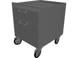 Aluminium Furniture with Wheels 3D Model preview