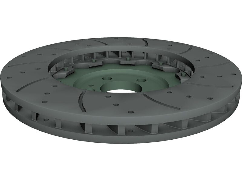 AMG Brake Rotor and Hub 3D Model