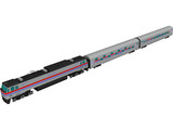 Amtrak Engine and Coachs 3D Model preview