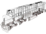 Amtrak Engine 3D Model