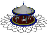 Amusement Park Carousel 3D Model preview