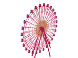 Amusement Park Wonder Wheel 3D Model preview