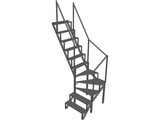 Angle Stairs Garden 3D Model preview