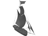 Anne and Mary Sailing Ship 3D Model