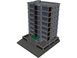 Apartment Building 3D Model preview