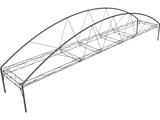 Arched Fink Truss Bridge 3D Model preview