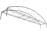 Arched Fink Truss Bridge 3D Model
