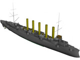 Askold Russian Cruiser (1900) 3D Model preview