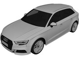 Audi A3 Hatchback (2017) 3D Model preview