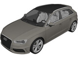 Audi A3 Sportback (2015) 3D Model preview