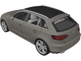 Audi A3 Sportback (2015) 3D Model