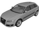 Audi A3 Sportback 3D Model preview