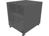 Audio/Server Rack with 4U Instrument 19-inch 3D Model preview