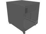Audio/Server Rack with 4U Instrument 19-inch 3D Model
