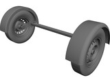 Axle Trailer 3D Model preview