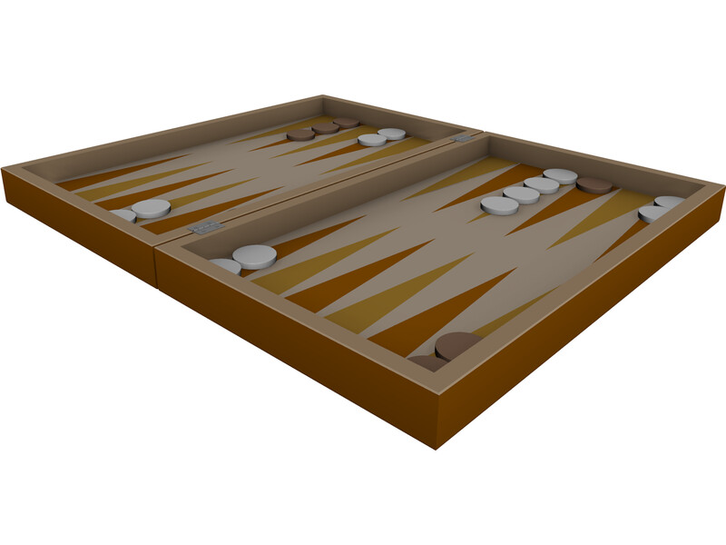 Backgammon Game 3D Model