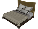 Baker Dane Upholstered Bed 3D Model preview