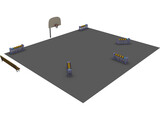 Basketball Court (3 Point Shootout) 3D Model preview