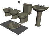 Bathroom Furniture Set 3D Model preview