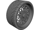 BBS RS Replica 3 Piece Wheel and Tire 3D Model preview