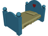 Bed for Teddy Bear 3D Model preview