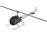Bell 47 3D Model preview