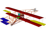 Biplane Curtis Pusher 3D Model preview