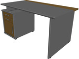 Black Desk 3D Model preview